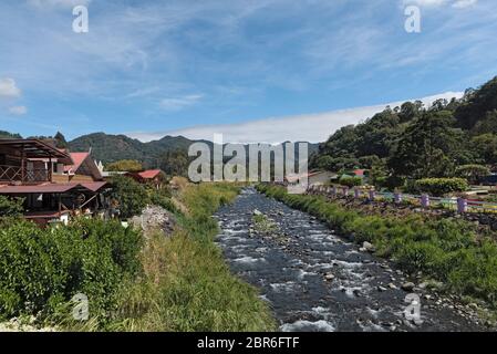 on the bank of the caldera brook in boqete is the seat of the flower and coffee fair panama Stock Photo