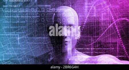 Binary Code and Data Background Online as Concept Stock Photo