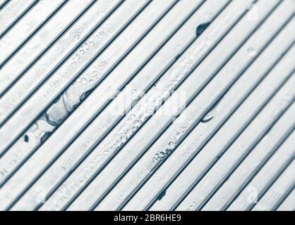 Polycarbonate structure with water drops inside, background photo texture Stock Photo
