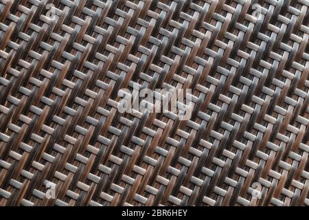 Brown wicker pattern, plastic furniture surface, background photo texture Stock Photo