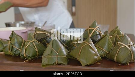 Stack on homemade rice dumpling at home Stock Photo