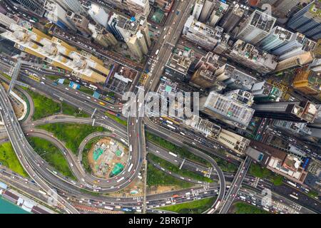 Causeway Bay, Hong Kong 07 May 2019: top view of Hong Kong city Stock Photo