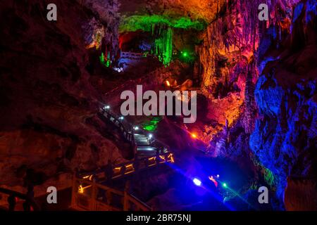 Yellow Dragon Cave, also known as The Wonder of the World's Caves, Zhangjiajie, Hunan, China Stock Photo