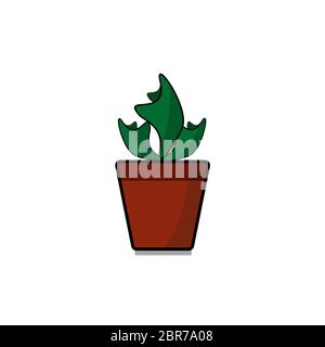 Green house plant in a pot Stock Vector