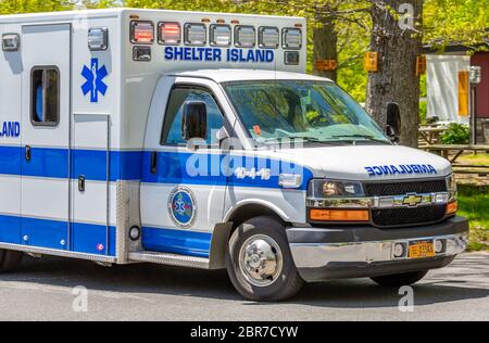 Detail image of a Shelter Island ambulance, Shelter Island, NY Stock Photo