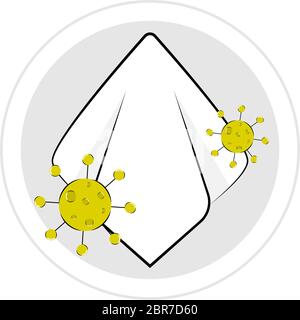 Virus handkerchief icon Stock Vector