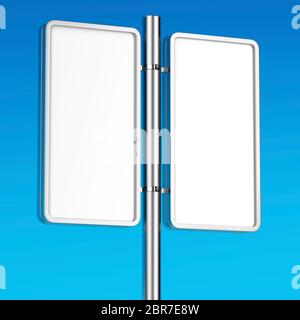 Two blank billboards on a column Stock Photo