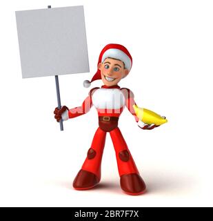 Fun Super Santa Claus - 3D Illustration Stock Photo
