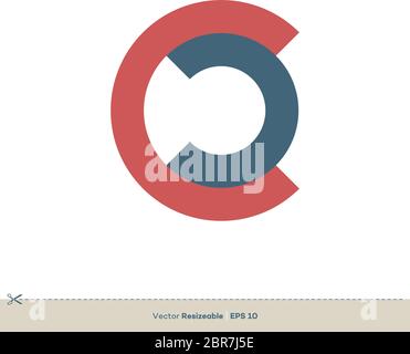 C Letter Vector Icon Logo Template Flat Design Stock Vector