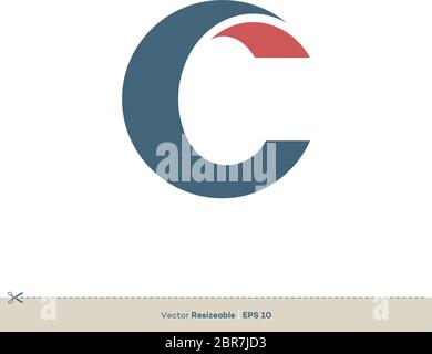 C Letter Vector Icon Logo Template Flat Design Stock Vector