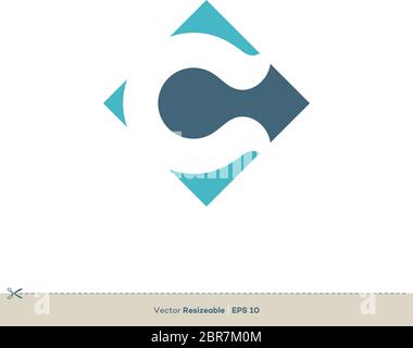C Letter Vector Icon Logo Template Flat Design Stock Vector