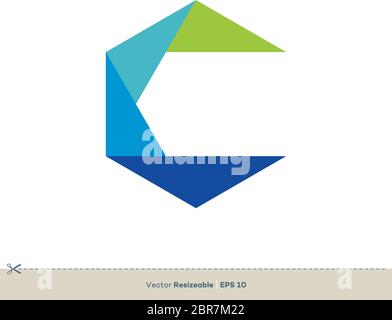 C Letter Vector Icon Logo Template Flat Design Stock Vector