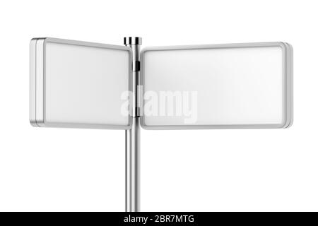 Two blank billboards attached on column Stock Photo