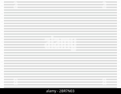 Grey continuous stationery aka continuous form paper for printing with dot matrix and line printers with paper feed mechanism Stock Photo
