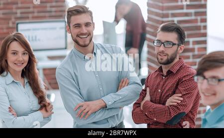 Business people are discussing in the office. Stock Photo