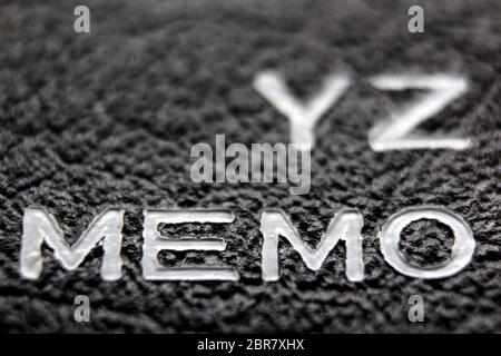 Memo word pintedon agenda, close-up Stock Photo