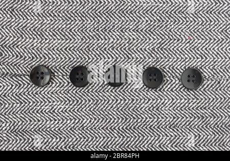 Black Button on Zig Zag Pattern or Triangle Pattern on Center Frame. 5 Button on Zig Zag Pattern or Triangle Pattern for apparel design Stock Photo