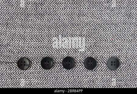 Black Button on Zig Zag Pattern or Triangle Pattern on Center Frame. 5 Button on Zig Zag Pattern or Triangle Pattern for apparel design Stock Photo