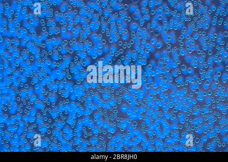 Highly detailed texture of gaseous liquid with sparkling blue bubbles Stock Photo