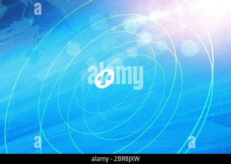 Abstract medical background, multiple expanding circles around white cross health symbol Stock Photo