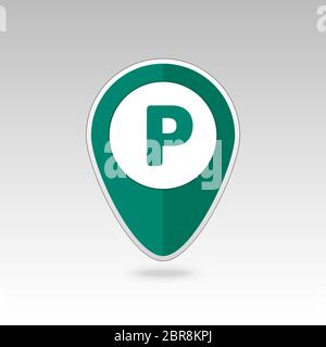 Parking pin map icon. Map pointer. Map markers. Destination vector icon. GPS location symbol. Mapping pins icon EPS 10 vector file has transparency, s Stock Photo