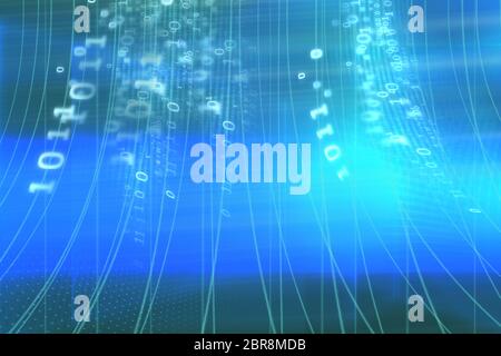 Digital data strings with binary codes, computer technology background ...
