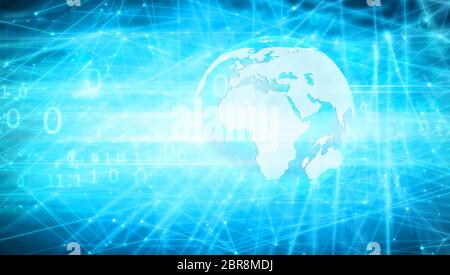 Digital world global networks, globalization and Internet technology concepts. Stock Photo