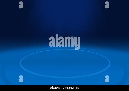 Empty studio 3d space lit by spot light from top edge Stock Photo