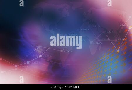 Global economic reports theme with analytical graph in background Stock Photo