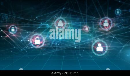 Graphical abstract internet and networks background, connection lines ...