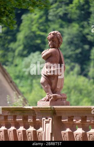 Angel, statue in the garden of cloister Bronnbach in Reicholzheim near Wertheim, Germany Stock Photo