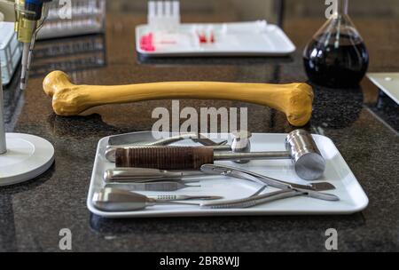 Lab. Laboratory glassware set on background Stock Photo - Alamy