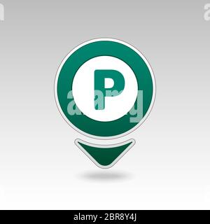 Parking pin map icon. Map pointer. Map markers. Destination vector icon. GPS location symbol. Mapping pins icon EPS 10 vector file has transparency, s Stock Photo