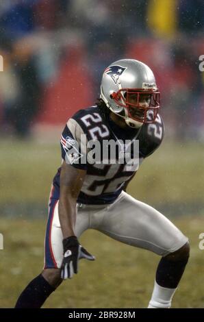 Asante Samuel of the New England Patriots intercepts Donovan McNabb of the  Philadelphia Eagles in the first half of Superbowl XXXIX in Jacksonville,  Florida on February 6, 2005. The interception is later