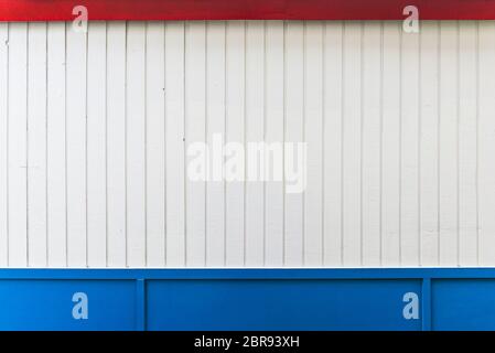 white wooden panel  with red,white blue,color for background,Ready for product display montage. Stock Photo
