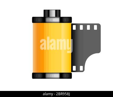 Camera Film Roll 35mm, 3D Rendering Stock Illustration