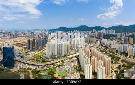 Wong Tai Sin, Hong Kong 12 May 2019: panoramic shot for the city in Hong Kong Stock Photo