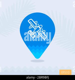 Aircraft vector pin map icon. Travel Map pointer. Summer Map markers ...