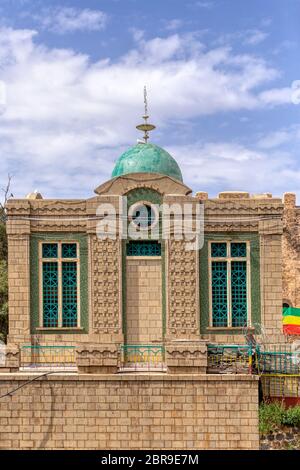 The Chapel of the Tablet at the Church of Our Lady Mary of Zion in Axum allegedly houses the original Ark of the Covenant. Aksum, Tigray Region Ethiop Stock Photo