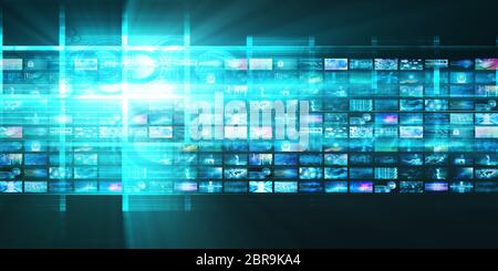 Video Screens Abstract Background for Multimedia Concept Stock Photo