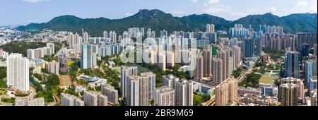 Wong Tai Sin, Hong Kong 12 May 2019: panoramic shot for the city in Hong Kong Stock Photo