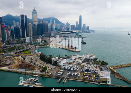 Causeway Bay, Hong Kong 07 May 2019: top view of Hong Kong city Stock Photo