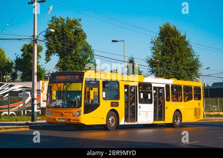 Santiago, Chile - September 2016: A Transantiago bus in Santiago Stock Photo