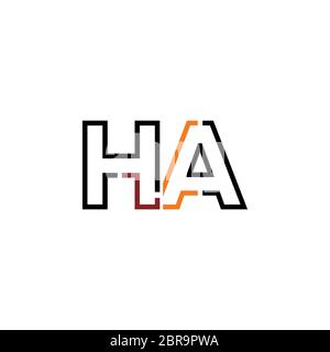 HA letter Type Logo Design vector Template. Abstract Letter HA logo ...