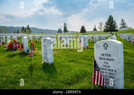 Deadwood, SD, USA - May 30, 2019: The Mount Moriah Cemetery Stock Photo