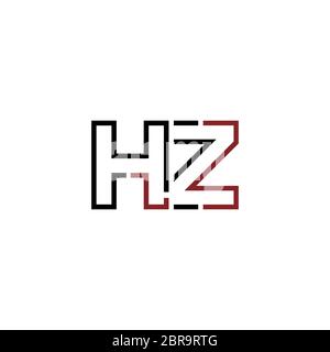 HZ H Z Creative Letter Logo Design With White and Black Lines Stock ...