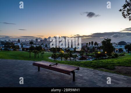 Mission Dolores Park at Sunrise Stock Photo