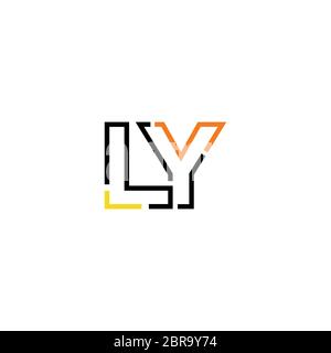 Initial LY Letter Logo Design Vector Template. Abstract Black