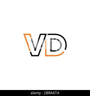 Creative Letter VD Logo Vector Template With gold and Silver Color. VD ...