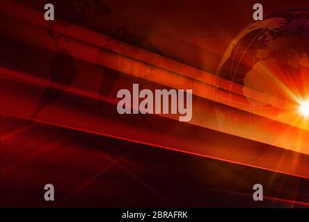 Graphical Breaking News Background with news text, Red Theme Background with White Breaking News. Stock Photo